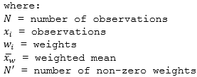 Variables de la desviación estándar ponderada