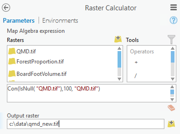 Herramienta de geoprocesamiento Calculadora ráster